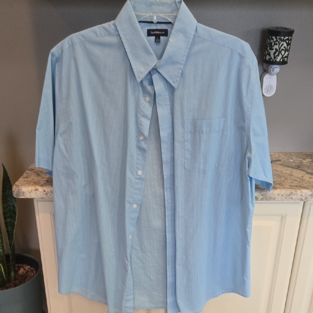croft & barrow Light Blue Short-Sleeve Button-Down Shirt